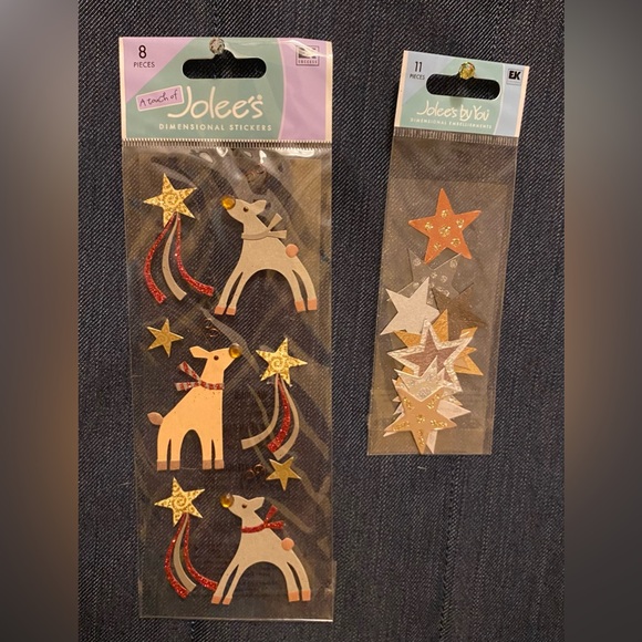 JOLEE’s BOUTIQUE 3D Dimensional Stickers; Reindeer & Gold/Brown Star; NWT. - Picture 5 of 5